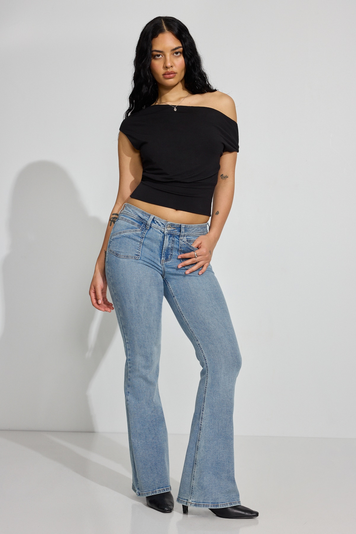 Low Rise Flare Jeans